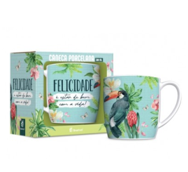 CANECA PORCELANA URBAN 300ML - FELICIDADE  ESTAR BEM