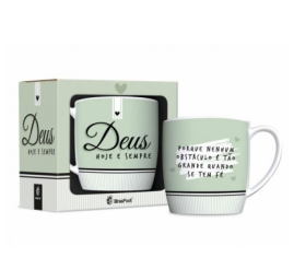 CANECA PORCELANA URBAN 300ML - DEUS HOJE E SEMPRE