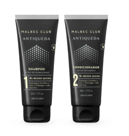 Combo Malbec Club Antiqueda: Shampoo 50ml + Condicionador 50ml