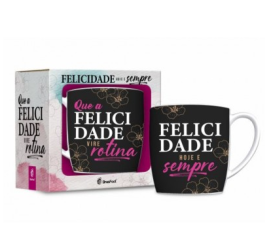 CANECA PORCELANA URBAN 300ML - FELICIDADE VIRE ROTINA