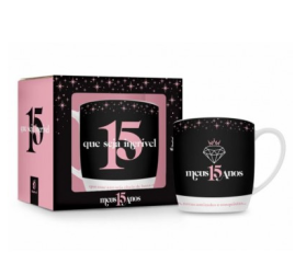 CANECA PORCELANA URBAN 300ML - MEUS 15 ANOS