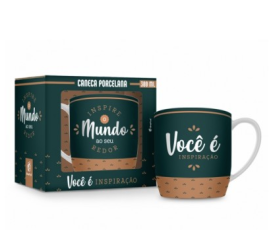 CANECA PORCELANA URBAN 300ML - INSPIRE O MUNDO