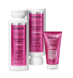 Combo Match Hidratao Antifrizz: Shampoo 300ml + Condicionador 280ml + Leave-In 150ml